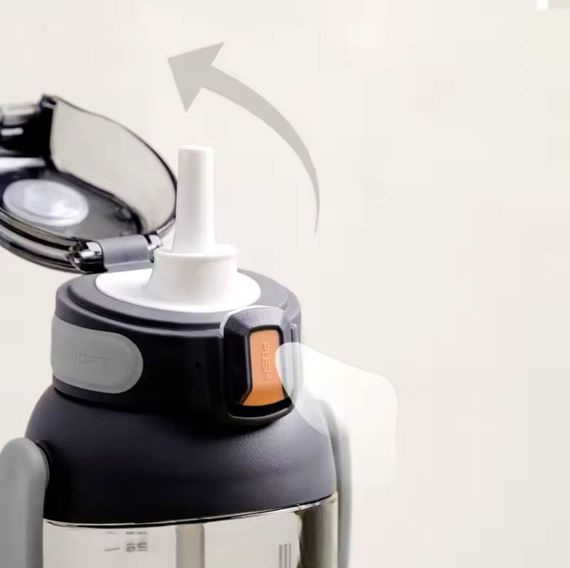 Пляшка TKK 1400 мл — Фіолетова Tritan BPA-free, ударостійка, спортивна з подвійною системою перенесення | Зображення 2