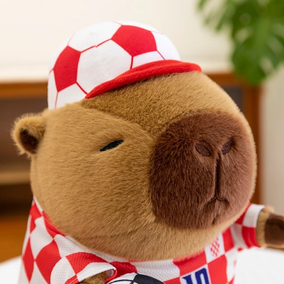 М'яка плюшева іграшка Капібара футболіст 34 см, компактний футболіст Капібара чудовий подарунок для дітей | Зображення 7