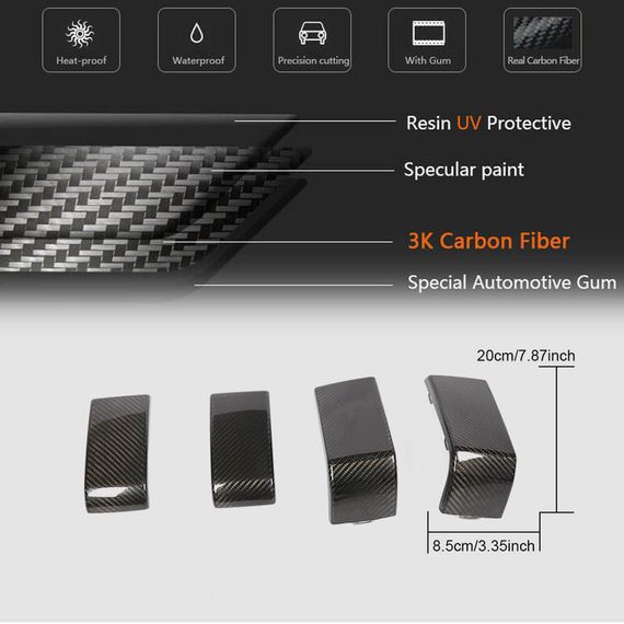 Комплект накладок на передній і задній бампер (для G63 AMG, Сухий карбон) для Mercedes G сlass W463 2018-2024 рр | Зображення 5