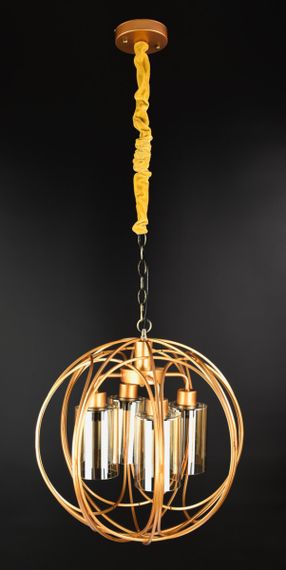 Люстра підвісна LOFT на 4 лампочки 25863 Жовтий 50-115х47х47 см. | Зображення 1