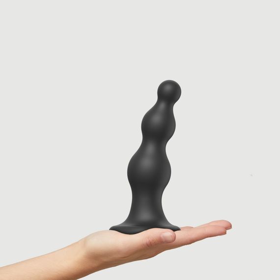 Насадка для страпона Strap-On-Me Dildo Plug Beads Black L | Зображення 1