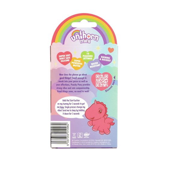 Вібратор-мінієдиноріжка Unihorn Mini – Peachy Pony, брелок з вібрацією, 10 режимів | Зображення 3