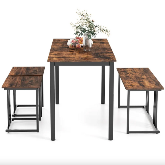 Комплект Costway Decima обідній стіл зі стільцями в стилі Loft коричневий | Зображення 3