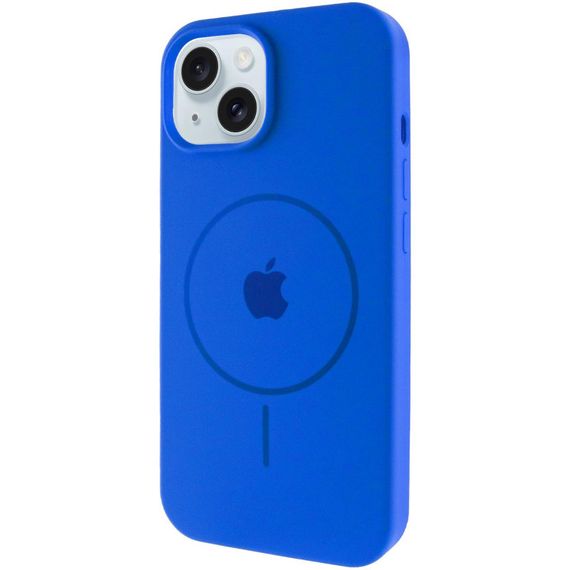 Чехол Silicone Case Full Protective (AA) with MagSafe для Apple iPhone 15 Plus (6.7") Синий / Capri Blue