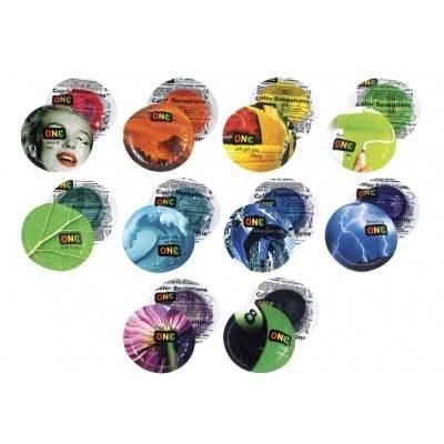 Набор латексных презервативов разных цветов One Color Sensation с силиконовой смазкой (цена за 5 шт) sexstyle | Зображення 1