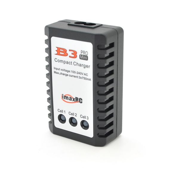 Зарядний пристрій B3Mini для літієвих акумуляторів 2S-3S DC 7.4V/11.1V 750mA/Max, з індикацією, BOX + перехідник | Зображення 1