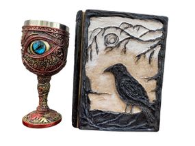 Подарунковий набір Келих 3D Око Blue і Блокнот 3D «Тінь Ворона»