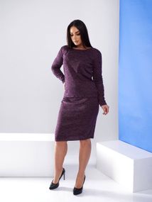 Женский теплый костюм из ангоры-софт юбка миди и кофта VE035 размер 40/42, цвет марсала