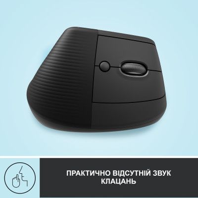 Мышка Logitech Lift Vertical Ergonomic Wireless/Bluetooth Graphite (910-006473) | Зображення 4