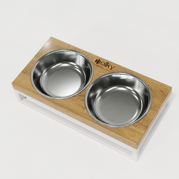 Миски на подставке для маленьких собак и котов Hollky Base XS (2 × 0,25 л) BXS-28145-WHNT | Зображення 7