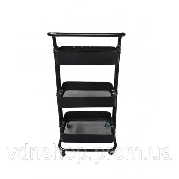 Стелаж етажерка з полицями на колесах ZM-1670 чорний | Зображення 2