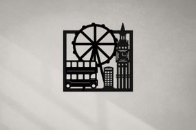 Панно декоративне картина на стіну Лондон LED підсвітка 16 кольорів пульт 400х400 acr-p000219