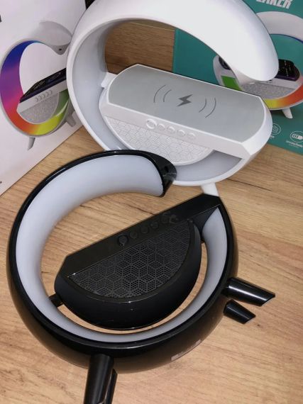 Умный светильник/ Ночник c беспроводной зарядкой для телефона/Bluetooth-колонка | Зображення 3