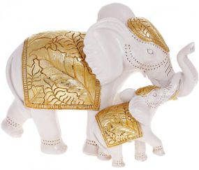 Статуэтка Слон со Слонёнком White-Gold 23.5х11х17см