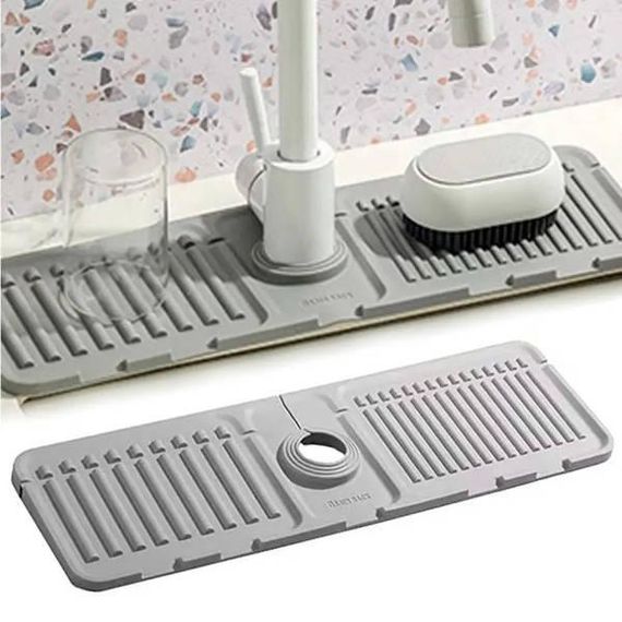 Килимок бризковик на кран Drain mat LY-692 Сірий