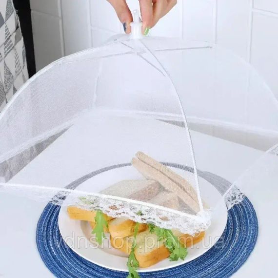 Антимоскітна парасолька-ковпак для продуктів / Антимоскітна сітка парасолька на стіл, 48х26см | Зображення 2