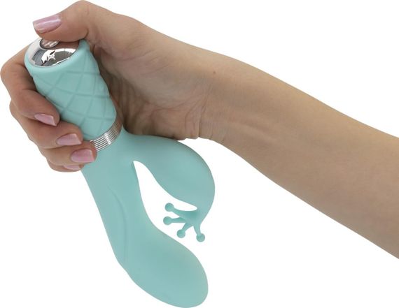 Розкішний вібратор-кролик Pillow Talk - Kinky Teal з кристалом Сваровські, потужний Sex Aura | Зображення 3