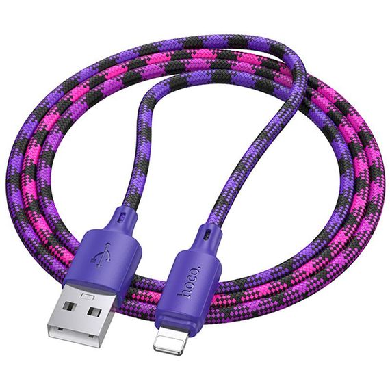 Дата кабель Hoco X116 Meridian USB to Lightning 2.4A (1m) Gradient Purple Mix | Зображення 2
