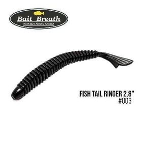 Силіконова приманка, Їстівний силікон Bait Breath U30 Fish Tail Ringer 2.8 (8шт.) (003 Solid Black)