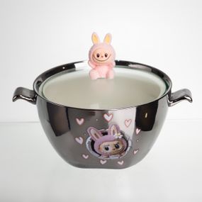 Бульйонниця порцелянова Labubu з кришкою та ручками 800 мл FM-34C