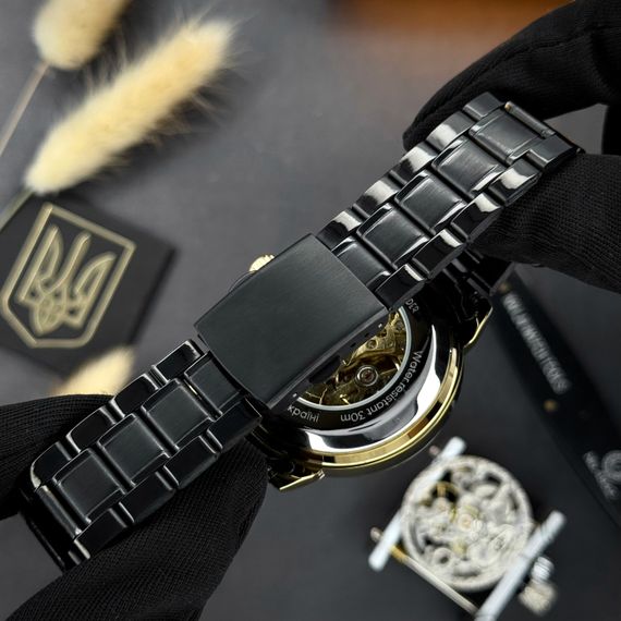 Годинник наручний Awarder 022-3D Black-Gold Automatics Steel Не Забуду Дім | Зображення 4