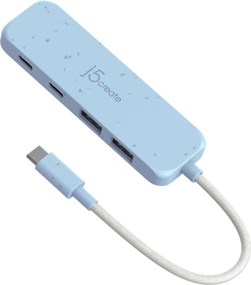 Хаб J5create JCH342EC-N USB-C на 2 USB-A/2 USB-C, блакитний