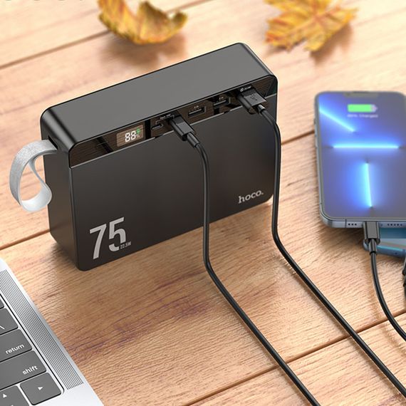 Портативний ЗП Power Bank Hoco J94 Overlord 22.5W 75000 mAh Чорний | Зображення 3