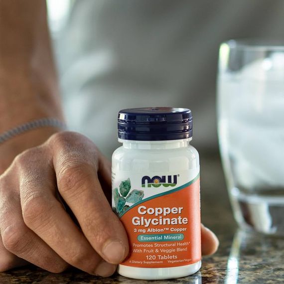 Мідь Now Copper Glycinate 3 mg 120 Tablets | Зображення 2