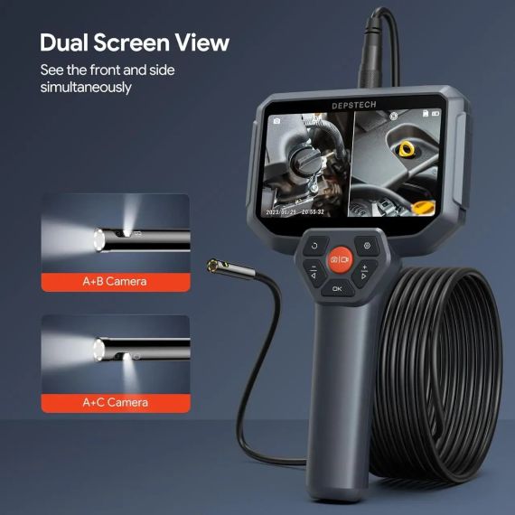 Эндоскопическая камера Depstech Endoscope DS590 Двухлинзовый бароскоп с 5-дюймовым экраном | Зображення 1