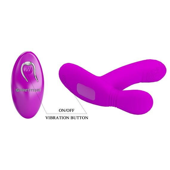 Вібратор PRETTY LOVE - Geri Purple, 12 vibration functions 3 licking settings Wireless remote contro Sex Aura | Зображення 3