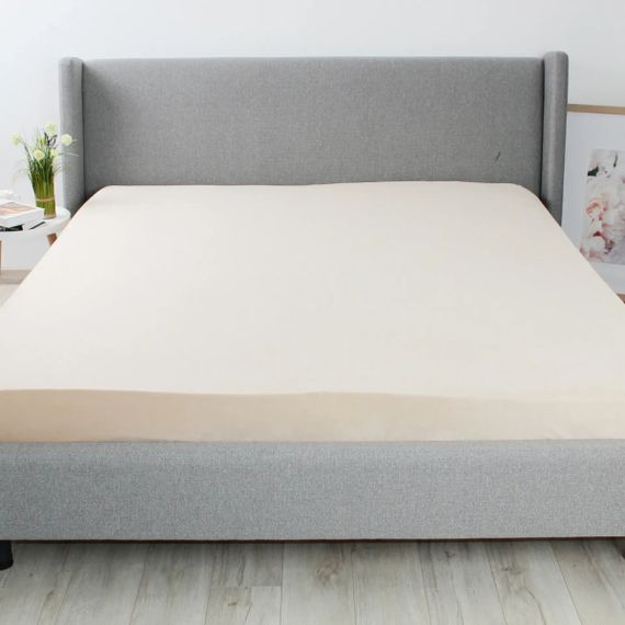 Простынь-чехол на резинке двуспальная ТЕП Velour 2-04824_35032 180х200 см бежевая