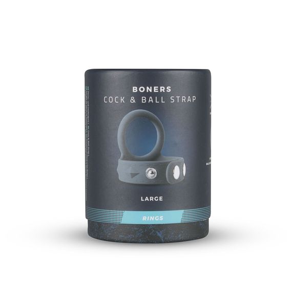 Подвійне ерекційне кільце Boners Cock & Ball Strap L, регулювання діаметра, 3,5–6 см | Зображення 1