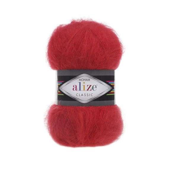 Пряжа Alize Mohair Classic 56 червоний алізе мохер класік