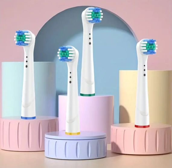 Сменные насадки для электрической зубной щетки Oral-B 4 шт., подходят для Precision Clean, Advance Power и др. | Зображення 1