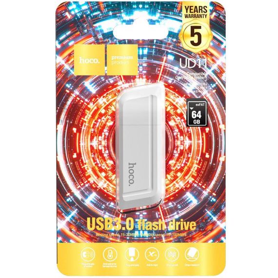 Флеш-накопичувач Hoco UD11 USB3.0 - 64GB White | Зображення 3