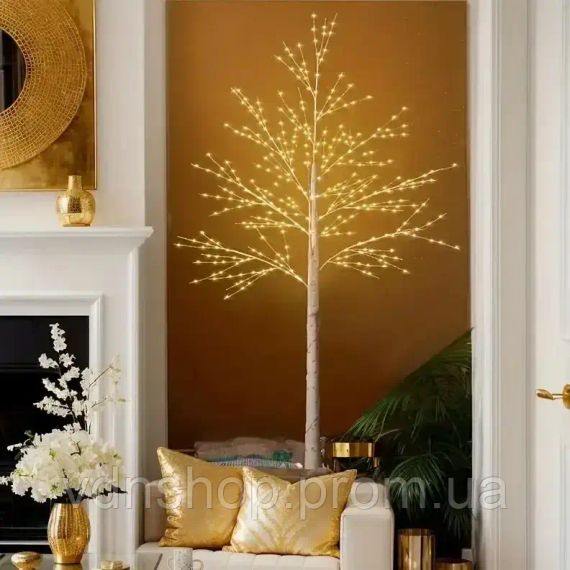 Світлодіодне декоративне дерево 1.5м, 320 LED, тепле біле світло / LED дерево нічник | Зображення 3
