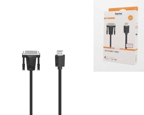 Кабель Hama DVI-HDMI Ultra HD 4K 1.50 m Black (00200715) | Зображення 1