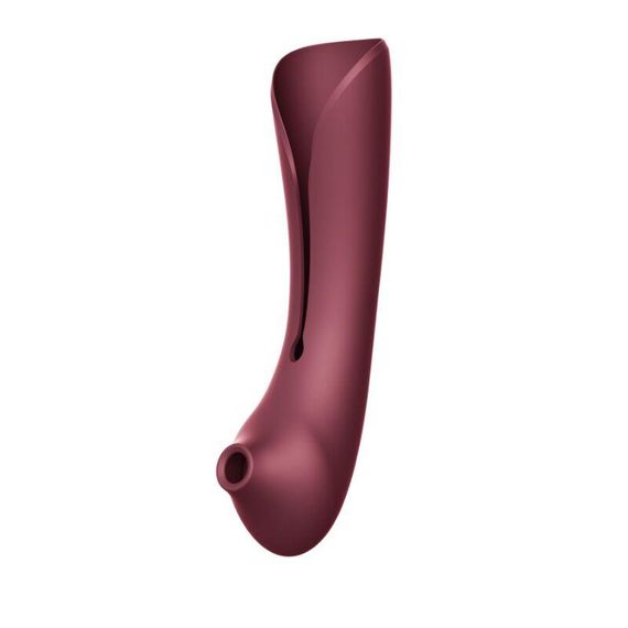 Смартвібратор 3в1 Zalo — Queen Wine Red, пульсівна перлина та вакуум, кристал Swarovski Sex Aura | Зображення 5