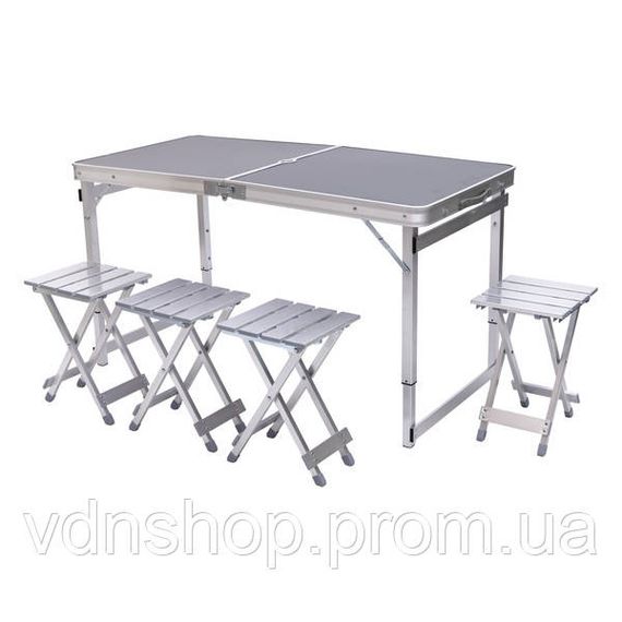 Розкладний стіл + 4 стільці кемпінговий набір для пікніка, риболовлі, відпочинку, туризму Чорний JY-12061B | Зображення 2
