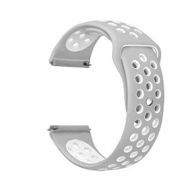 Спортивный ремешок Primolux Perfor Sport с перфорацией для часов Samsung Galaxy Watch 3 45mm - Grey&White