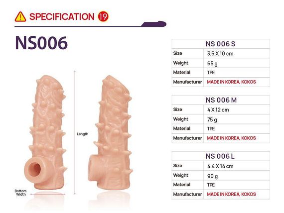 Насадка на член Kokos Nude Sleeve NS 006 S Sex Aura | Зображення 3