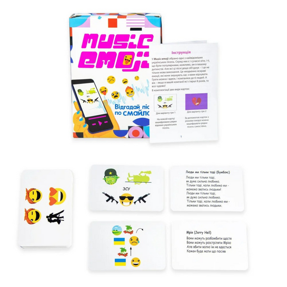 Настільна карткова гра "Music Emoji" Strateg 30249 українською мовою | Зображення 1