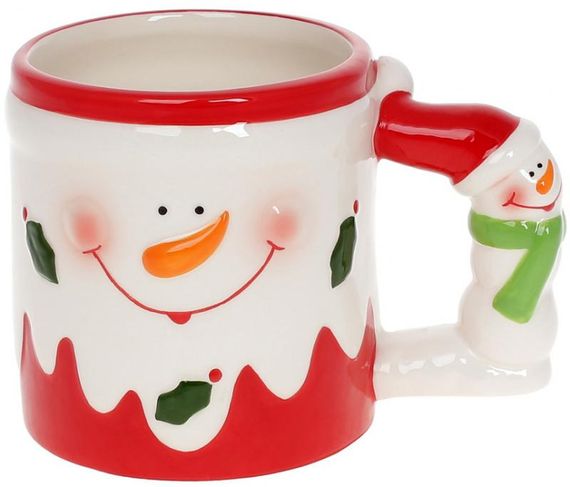 Рождественская керамическая кружка Snowman 400ml
