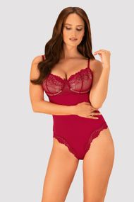 Боді Obsessive Rosalyne Бордовий S/M