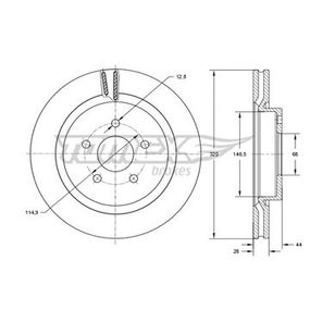 Диск гальмівний передній Nissan Juke 14-19/Qashqai 08-14/ Renault Koleos 08-(320x28), TX 73-52