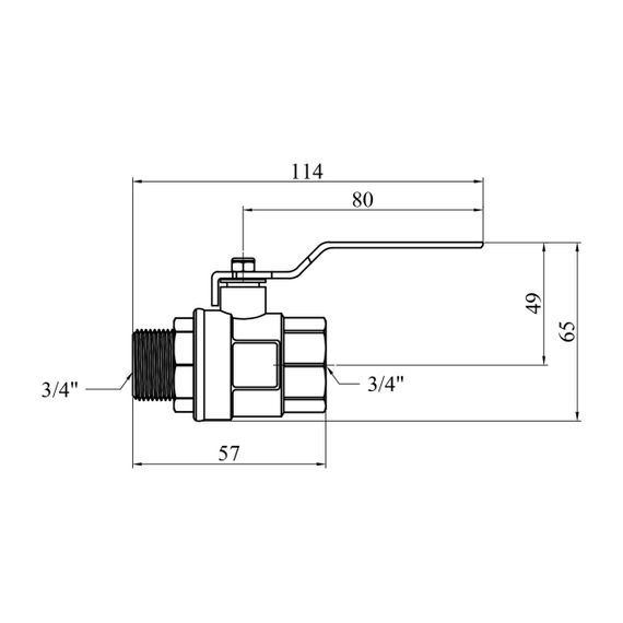 Кран кульовий STA 3/4" ВЗ PN30 ручка, нікельований | Зображення 1