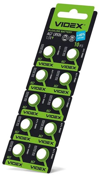 Батарейка годинникова Videx AG 7/LR926 BLISTER CARD 10 шт | Зображення 1