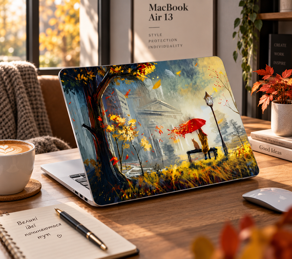 Чохол-накладка для MacBook Air 13 33×23 см «Осінній дощ» — жорсткий захисний кейс з принтом | Зображення 6