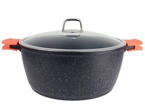 Кастрюля Bohmann BH 7350-22 MRB 22 см 3л двойное дно мраморное покрытие
