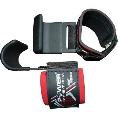 Крюки для тяги на запястья Power System Hardcore Hooks PS-3310 Black/Red (PS-3310_Black-Red) | Зображення 1